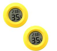 DollaTek 2Pcs Mini Digital LCD di umidità di Temperatura del termometro del Tester igrometro Rotonda - Giallo