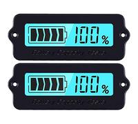 DollaTek 2Pcs Tester di capacità di tensione del monitor della batteria Batteria al piombo-acido 12V ~ 60V Indicatore percentuale di capacità di tensione della batteria di ferro-litio - Blu
