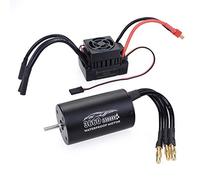 DollaTek 3660 Impermeabile 4Pole 3.175mm Motore per auto senza spazzole RC senza rilevamento + 60A ESC per modelli di veicoli 1/8/10-3300KV