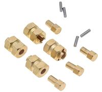 DollaTek 4 Pz Ottone Esteso 7mm Esagonale Mozzi Ruota per SCX24 Aggiornamenti 1/24 RC Auto
