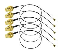 DollaTek 5 pezzi 20 cm/7,8" U.FL Mini PCI a SMA a polarità inversa Cavo WiFi Cavo Pigtail IPX a SMA femmina Adattatore WiFi Antenna FPV Trasmettitore - Spirale esterna Foro interno
