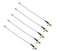 DollaTek 5 pezzi Flangia a doppio foro RG178 Linea IPX a SMA Cavo adattatore con vite esterna e foro interno - 10 cm