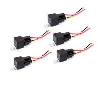 DollaTek 5Pcs JD1912 Imbracatura relè Auto 12V 40A 4 Pin Prese Imbracatura SPST con Cavi Colorati per Camion per Veicoli Commerciali