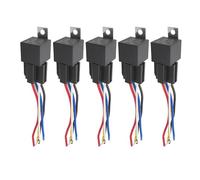 DollaTek 5Pcs JD1914 Relè per Auto 12V 40A con Prese per Cablaggio Relè SPDT a 5 Pin con Cavi Colorati per Camion per Veicoli Commerciali