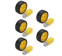DollaTek 5Pcs Ruota per Pneumatici in plastica Smart Car Robot con motoriduttore DC 3-6V per Arduino