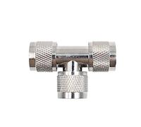 DollaTek Connettore maschio tipo N L16 N maschio a doppio maschio Tipo a T Splitter a 3 vie Tipo T Ottone nichelato RF Rame Ottone Connettore RF