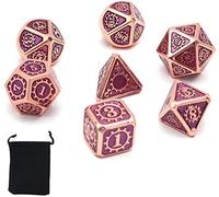 DollaTek Dadi poliedrici in Metallo 7PCS con Custodia Nera per Giochi di Ruolo Dungeons And Dragons D&D Insegnamento della Matematica (Verde)