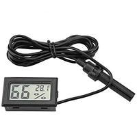 DollaTek Igrometro termometro Digitale LCD 2 in 1 con Esterno per rettili Acquario Incubatore Uccelli - Nero