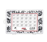 DollaTek Kit di assortimento di transistor NPN/PNP in linea 24 pezzi 480Ncs 24 tipi