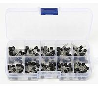 DollaTek Kit Transistor 200PCS triodo 10 valori S8050 S9050 S9012 S9013 S9014 2N3904 2N3906 C1815 A1015 MJE13001 Kit assortimento Transistor + Custodia in plastica