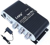 DollaTek LP-808 12V MiNi Amplificatore HiFi portatile cablato con alimentatore 3A per telefono di casa per auto - Nero