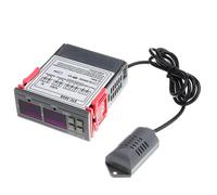 DollaTek Misuratore di umidità Digitale per Temperatura 110-220V 10A Termostato con Doppio Display Termometro Igrometro Regolabile 0-100% RH