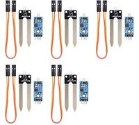 DollaTek Modulo sensore di rilevamento igrometro dell'umidità del Suolo 5 Pezzi YL-69 Sensore Acqua e modulo HC-38 per Arduino