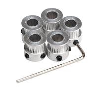 DollaTek Puleggia 5 pezzi alluminio GT2 puleggia 20 denti foro 8mm larghezza 6mm e chiave per stampante 3D RepRap Prusa i3