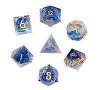 DollaTek Set di Dadi DND Trasparenti in Resina di Lusso Dadi poliedrici Dadi Rpg dados rol D4 D6 D8 D10 D12 D20 Set di Dadi - Blu Chiaro