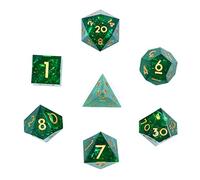 DollaTek Set di Dadi DND Trasparenti in Resina di Lusso Dadi poliedrici Dadi Rpg dados rol D4 D6 D8 D10 D12 D20 Set di Dadi - Verde