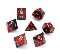 DollaTek Set di Dadi DND Trasparenti in Resina di Lusso Dadi poliedrici Dadi Rpg dados rol D4 D6 D8 D10 D12 D20 Set di Dadi - Rosso