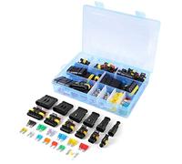 DollaTek Terminale connettore elettrico impermeabile auto 1/2/3/4/5/6 Pin Way + fusibili - 240PCS