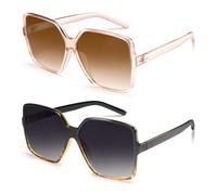 Dollger Occhiali da Sole Quadrata da Uomo Donna Vintage UV400 Protection Oversize Occhiali Sunglasses