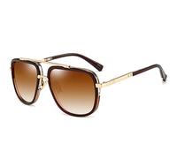 Dollger Occhiali da sole quadrati oversize per uomo Donna Pilot Shades Occhiali retrò con montatura in oro
