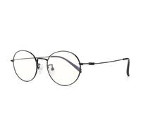 Dollger Occhiali filtro luce blu per uomini e donne, occhiali da computer antiriflesso con montatura in titanio, occhiali rotondi retrò unisex 2025, nero scuro, m