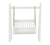 Dollhouse Mini Porch Swing White, decorazione fai da te per la casa del giardino, splendida veranda in miniatura in betulla per la casa delle bambole 1:12, giocattoli per bambini