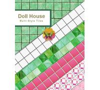 DOLLHOUSE WALLPAPER TILES: Miniature Mixed White, Pink, Green Tile Prints | 1:12 Craft Papers Book for Doll House Model Home Walls and Floors | Scrapbooking or Journals | Cut & Paste Premium Images