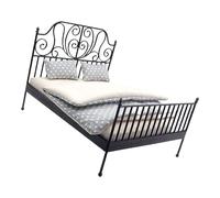 Dollhouses Letto Matrimoniale Con Biancheria Da Letto Rimovibile E Materasso Per Una Scena In Miniatura Scala 1/12 Nel Accessori Collezionabili Scena Camera Da Letto In Miniatura Mostra