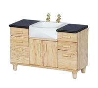 Dollhouses Miniatura Bagno Vanità 1/12 Scala Bagno Lavandino Cabinet Lavandino A Mano Bacino Per Collettore Sink