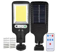 Dolltobe Batteria ad alta capacità, telecomando, sensore di movimento, 108 perline di pannocchia, 2 pezzi luce di via solare, Lampada da parete esterna a LED da giardino impermeabile, Ricarica solare