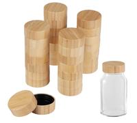 Dolltobe Coperchi per barattoli di vetro, 28 pezzi, in legno di bambù, ermetici, riutilizzabili, per barattoli di stoccaggio