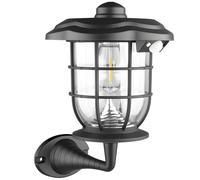 Dolltobe Lampade da parete con sensore, 2 pezzi, luci solari da parete per esterni, design classico a filamento di tungsteno, impermeabile IP65, illuminazione 6-12 ore e alimentazione solare
