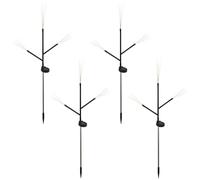 Dolltobe Luci, 3 teste fuochi d'artificio a LED, paletto solare con dente di leone, decorazione da giardino all'aperto, luce calda, 4 pezzi, controllo intelligente della luce, materiale PVC IP44, per