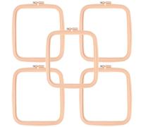 Dolltobe Set di 5 cerchi da ricamo quadrati da 22,7 x 19,7 cm, in plastica ABS, per ricamo e cucito