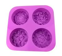 Dolltobe Stampo per sapone floreale da 17,8 cm, 4 design, per alimenti, per realizzare sapone, candele, bombe da bagno, lozioni, decorazioni per torte