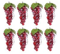 Dolltobe Uva artificiale realistica di 8 mazzi, decorazione rossiccia di rugiada violacea-rossa per lo styling domestico