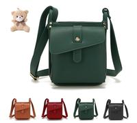 Dollver Crossbody Purse - Unique Design Crossbody Leather Bag, Purses Handbag with Built in Wallet, with Adjustable Strap (Green)