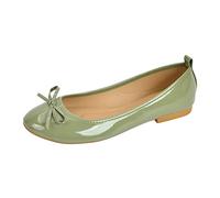 Dolly Dollie - Ballerine basse da donna, per lavoro, ufficio, formale, comode, con fiocco, punta arrotondata, con zeppa bassa, comode, da donna, Verde, 39 EU