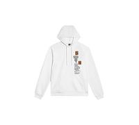 Dolly Noire Felpa Modello Tao Hoodie, con Cappuccio Regolabile, Maxi Stampa sul Retro a Contrasto, Polsi o Orlo rifiniti, Maniche Lunghe, Colore White Bianco White