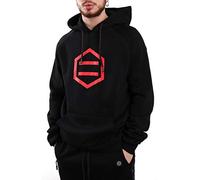 Dolly Noire Felpa Uomo Hexagon Black&Red Hoodie SW374
