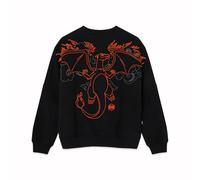 Dolly Noire Pokémon Felpa Charizard, Nera - Unisex, Felpa in Cotone Misto con Ricami, Collezione Ufficiale (IT, Testo, XXL, Regular, Regular)