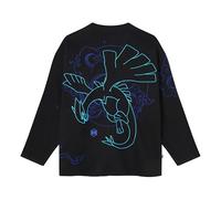 Dolly Noire Pokémon Felpa Kimono Lugia, Nera - Unisex, Felpa in Cotone Misto con Ricami, Collezione Ufficiale (IT, Testo, L, Regular, Regular)