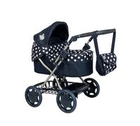Dolly Tots Carrozzina Cherish | Passeggino per bambini con borsa fasciatoio abbinata e cappuccio regolabile, stampa a pois rosa, sistema da viaggio per bambini dai 3 anni in su