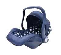 Dolly Tots Seggiolino auto per bambole in blu navy, comoda sedia da viaggio per bambole con spazio di archiviazione, con cinghia integrata per bambole fino a 45 cm, passeggino e accessori per bambole