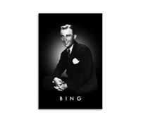 DOLNJUH Poster su tela con copertina di album musicale di Bing Crosby Amazing Singer, decorazione artistica da parete per camera da letto, 50 x 75 cm, senza cornice