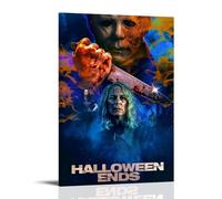 DOLNJUH Poster su tela con motivo Halloween Ends, famoso film iconico e popolare serie TV, decorazione artistica da parete, per camera da letto, 50 x 75 cm, con cornice