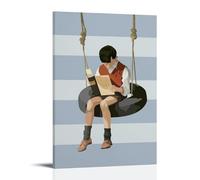 DOLNJUH Poster su tela, motivo: Il ragazzo con il pigiama a righe, famoso film iconico e popolare serie TV, decorazione artistica da parete per camera da letto, 20 x 30 cm, con cornice