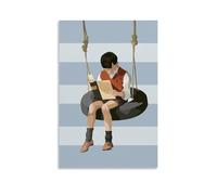 DOLNJUH Poster su tela, motivo: Il ragazzo con il pigiama a righe, famoso film iconico e popolare serie TV, decorazione artistica da parete per camera da letto, 20 x 30 cm, senza cornice