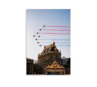 DOLNJUH Stampa artistica da parete su tela, motivo: Palazzo di Versailles Patrol Great Airforce Fighter, poster decorativo per camera da letto, 50 x 75 cm, senza cornice