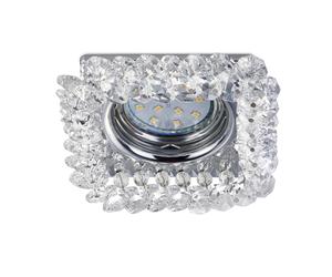 DOLOMITE FARETTO DA INCASSO CRISTALLO QUADRATO DECORATO L. 10X10CM ATTACCO GU10